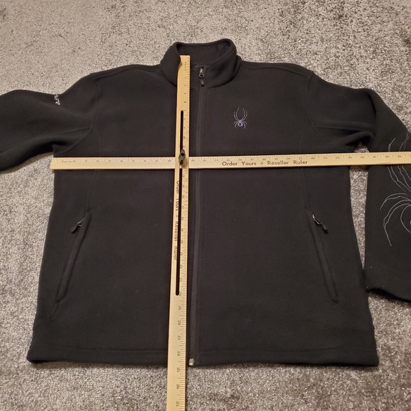 Spyder sweater Mens Large Black Full Zip Fleece Logo - Picture 9 of 12